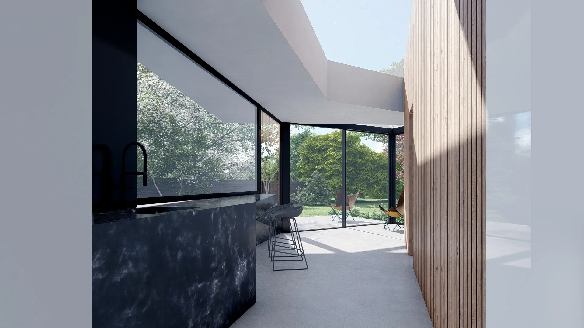Visual showing extension flooded with light