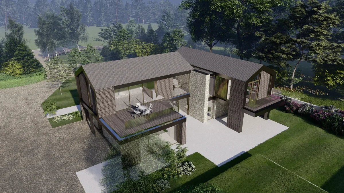 Visual showing high level view of proposed dwelling at the rear