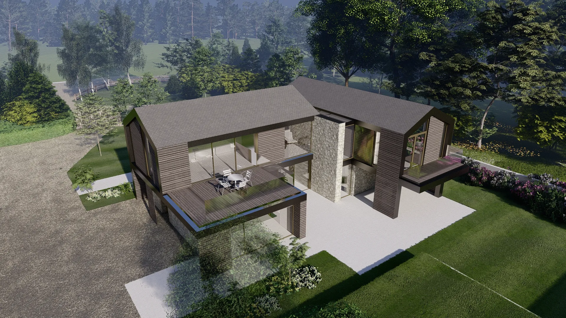 Visual showing high level view of proposed dwelling at the rear