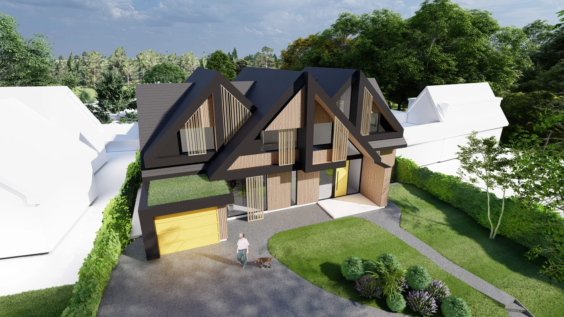 Visual showing a birds eye view of the proposed dwelling frontage