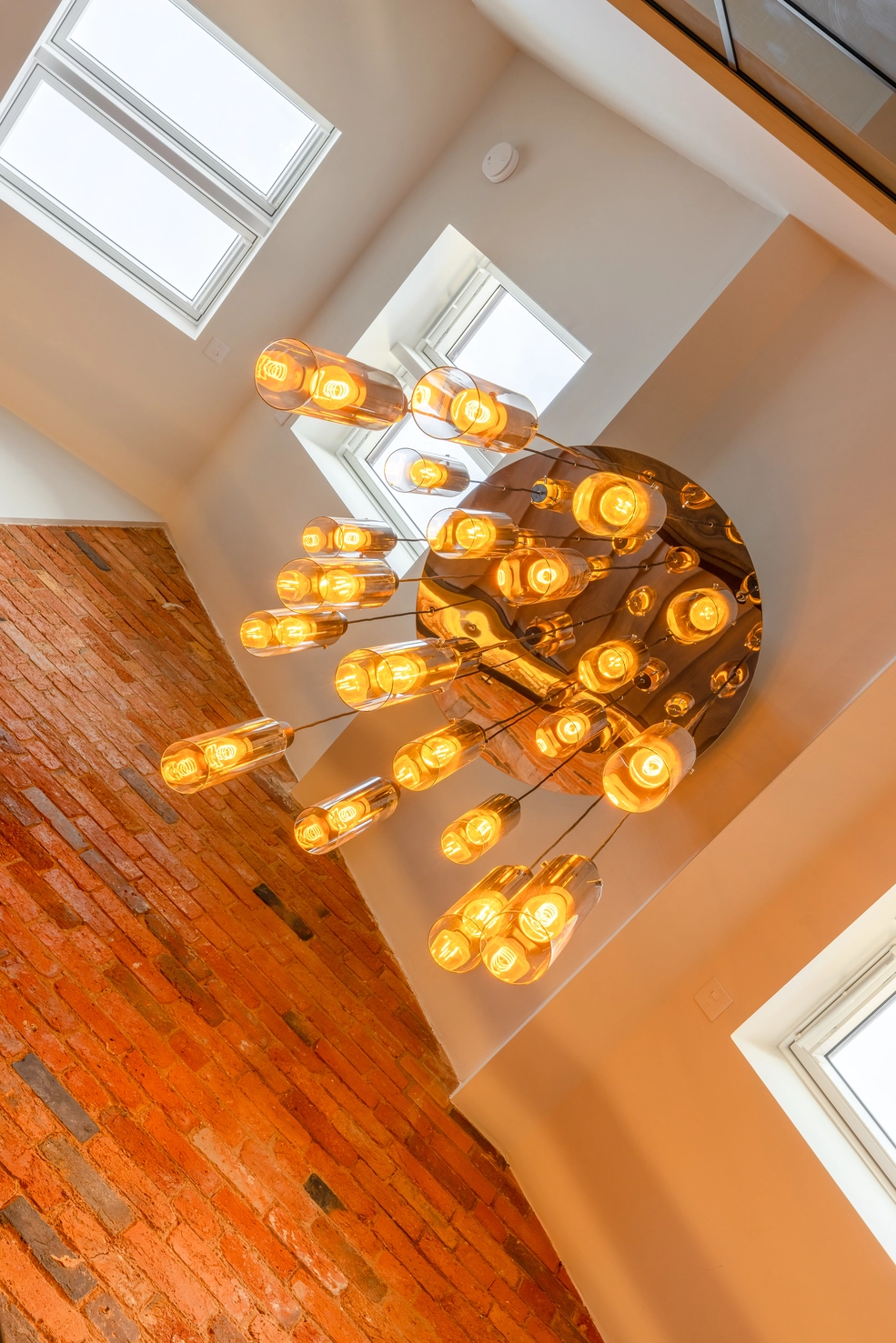 Feature lighting within double height space