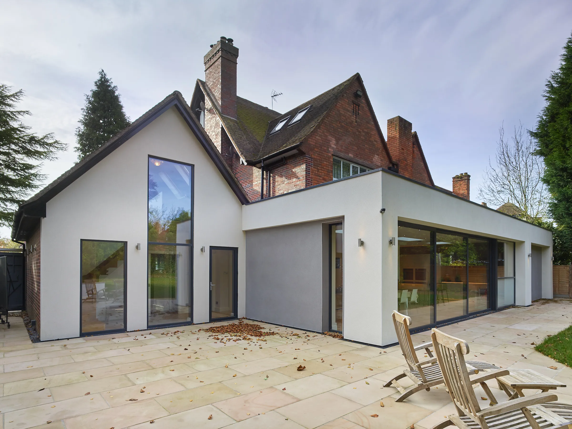 Rendered rear extension and repurposed annexe