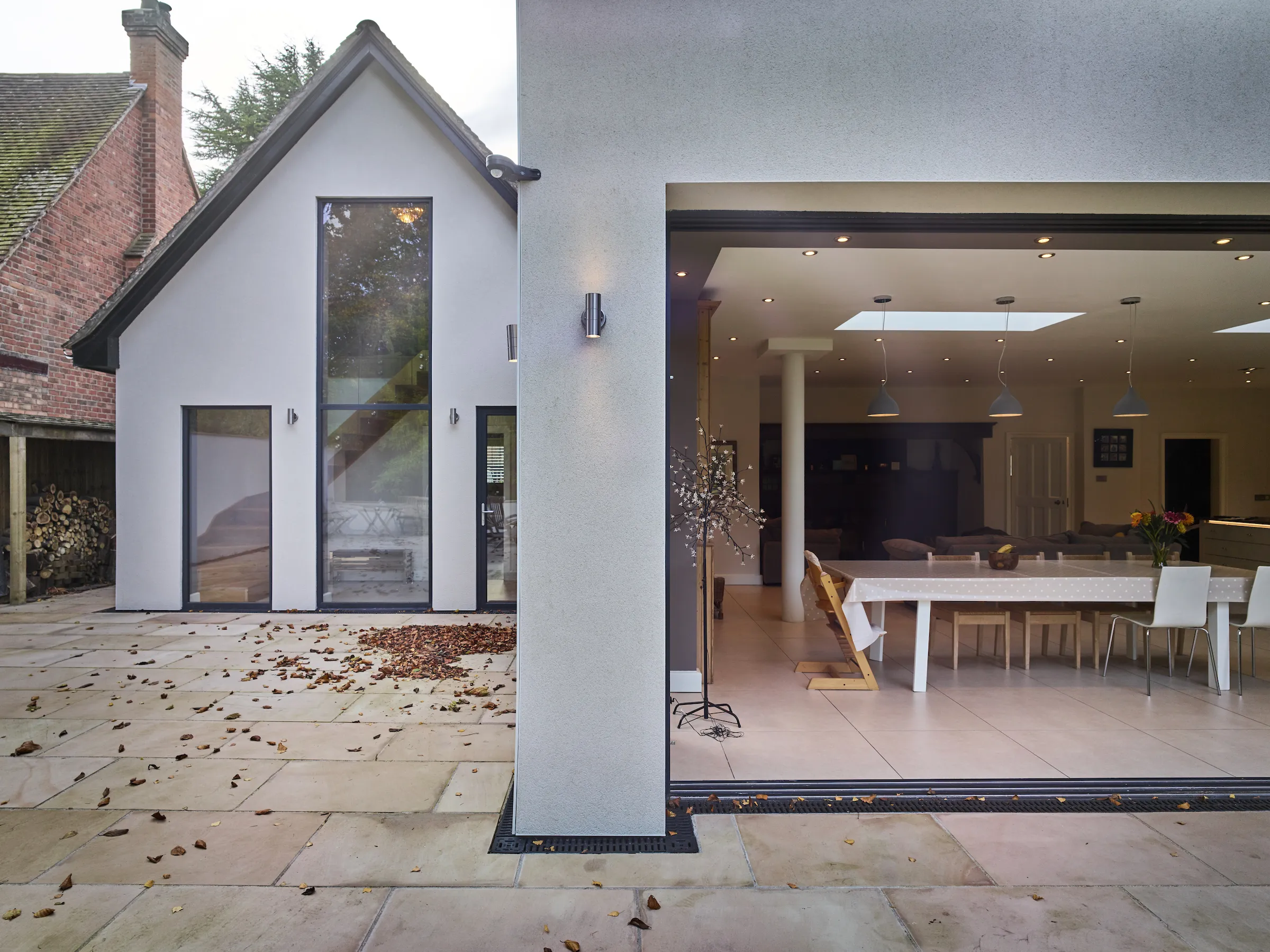 Rendered rear extension and repurposed annexe