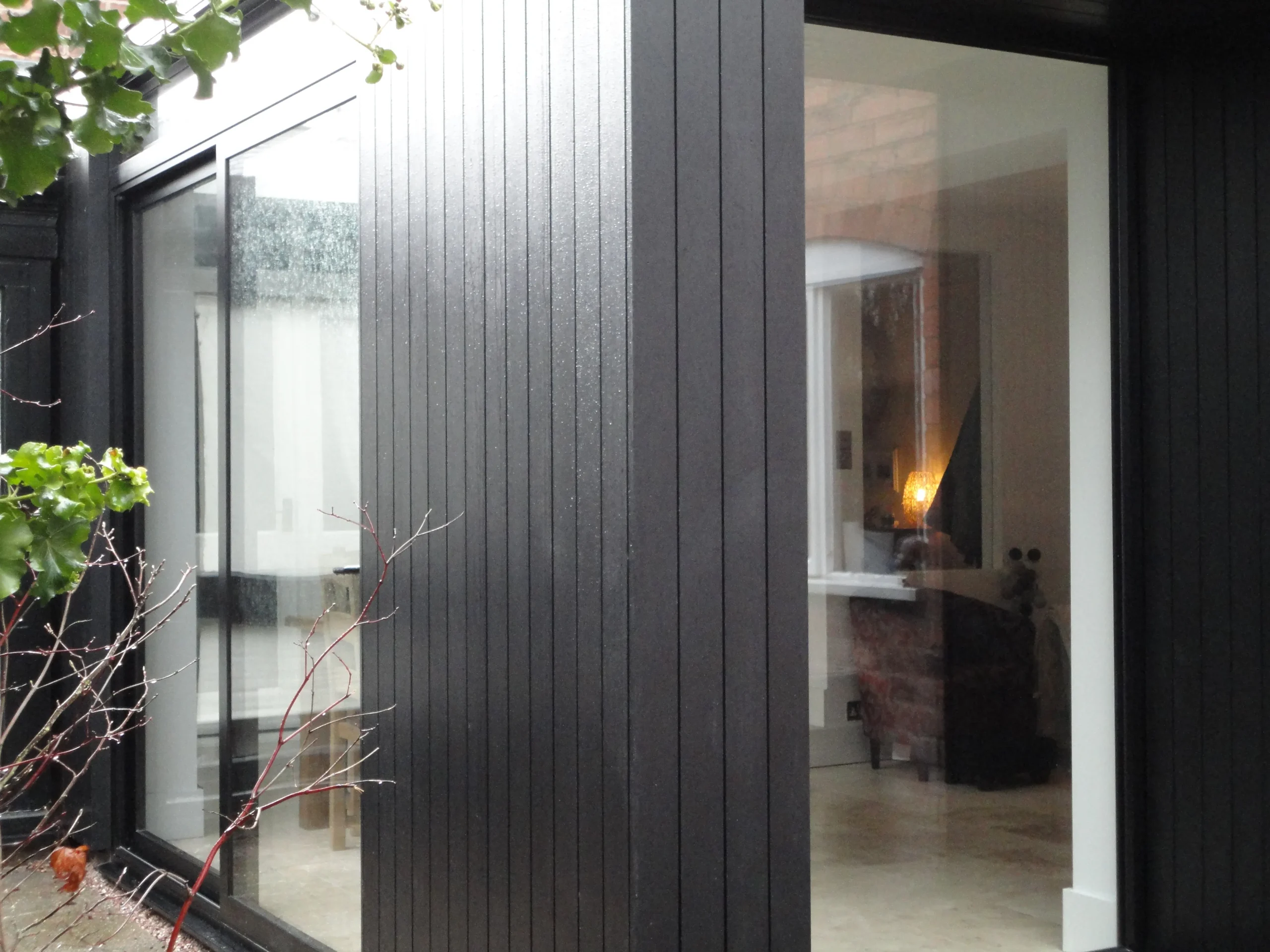 Timber cladding stained black