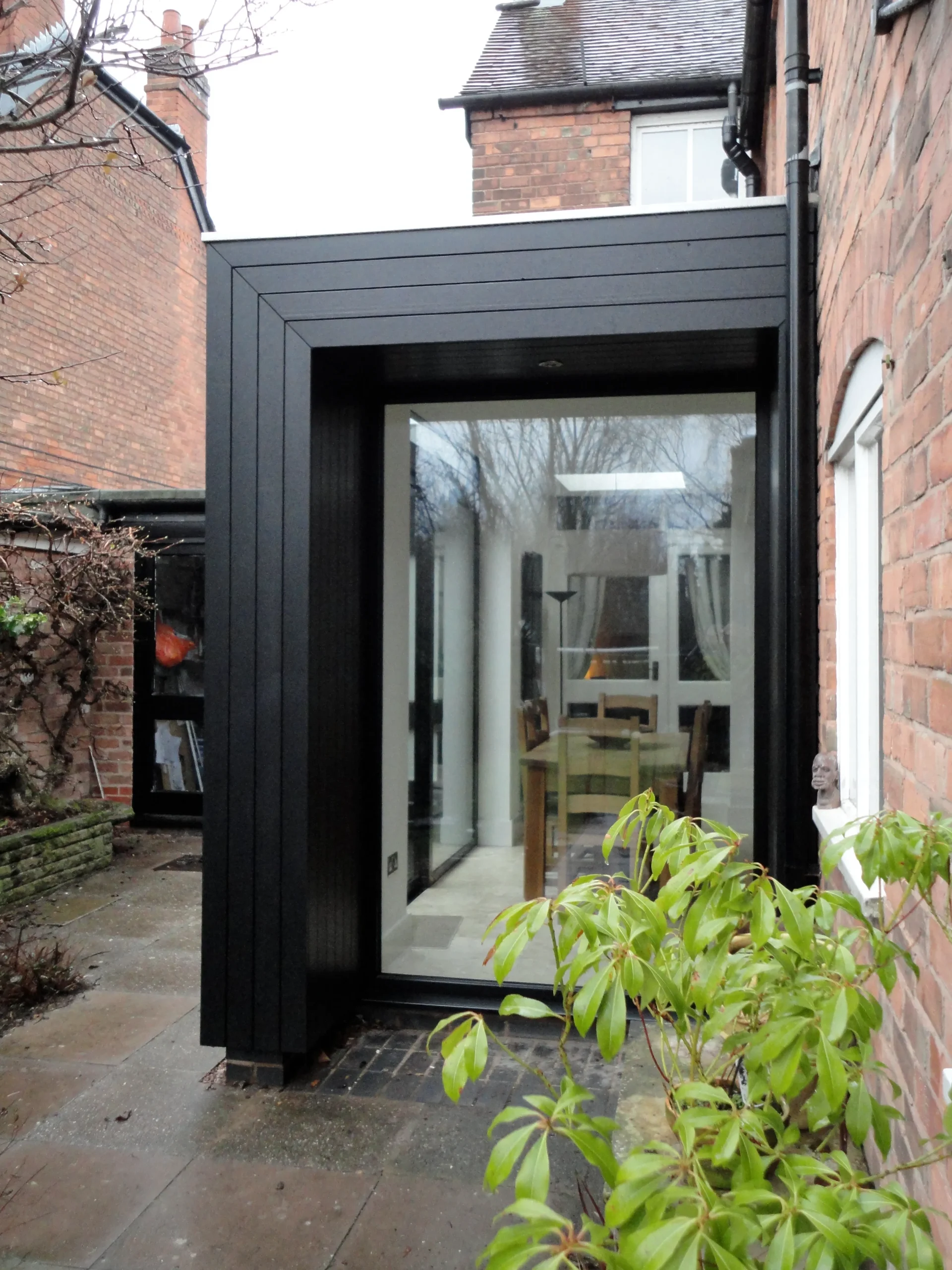 Fixed picture window looking onto rear garden
