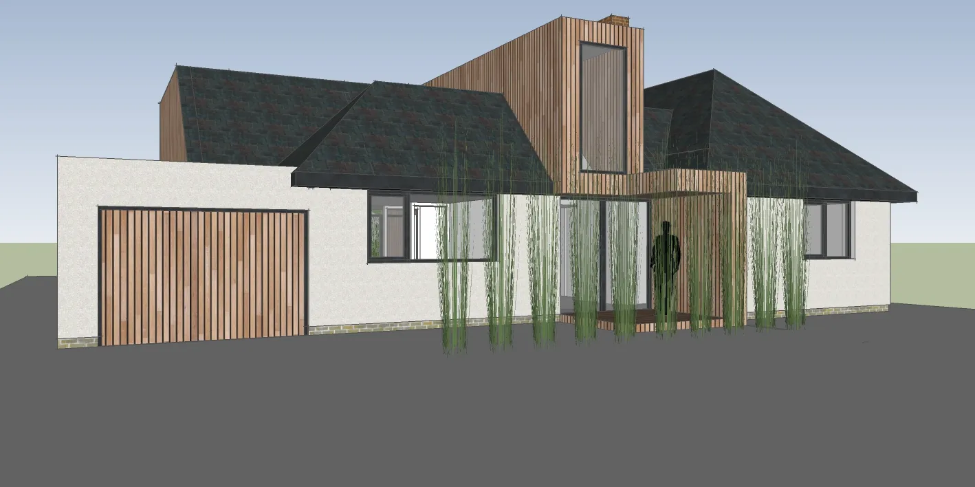Sketch view of concept for dwelling frontage