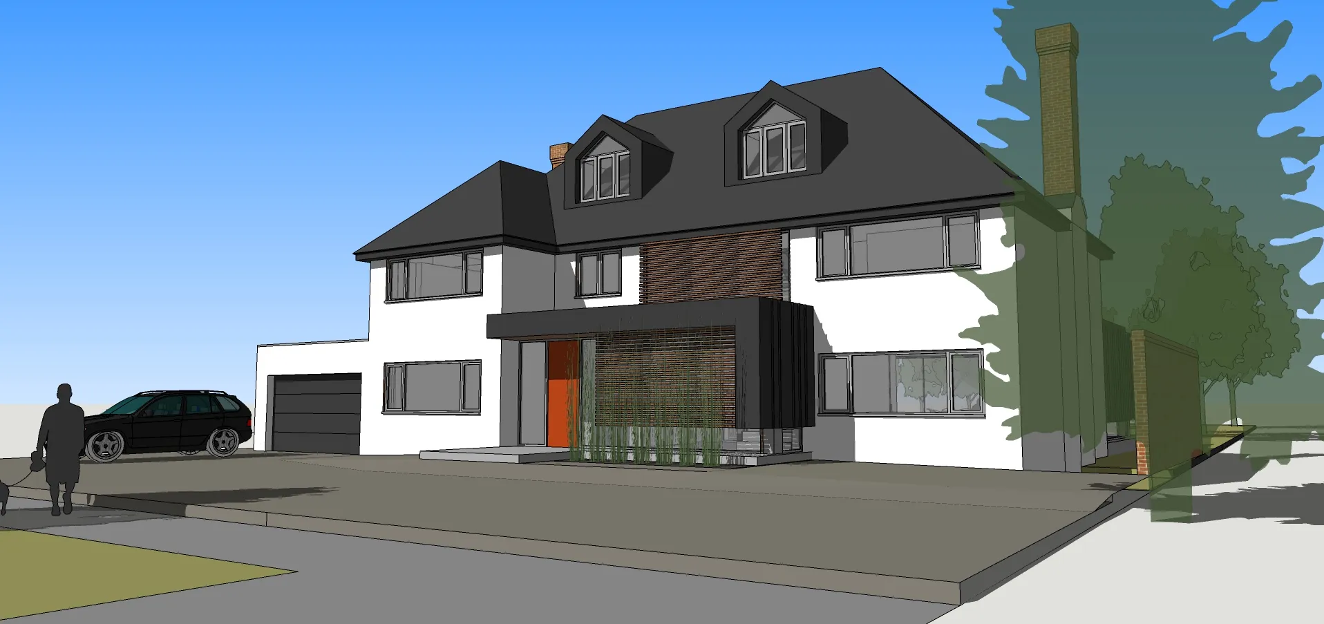 Sketch view of the proposed entrance canopy