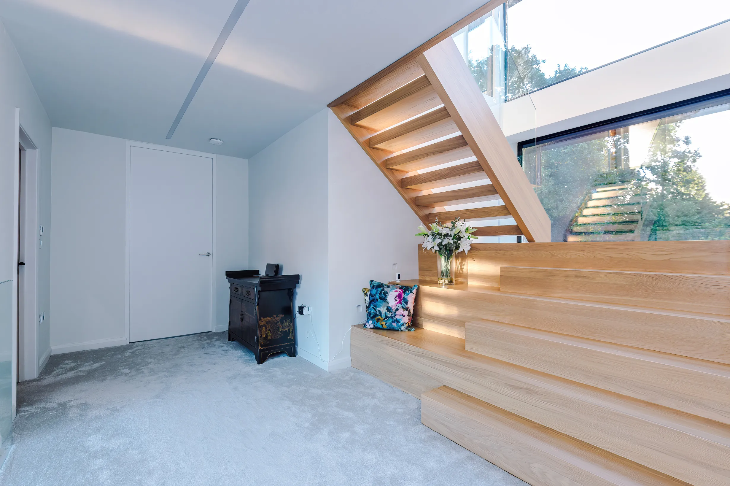 The landing features the timer loft stair with amphitheatre style steps for moments of appreciation and rest.
