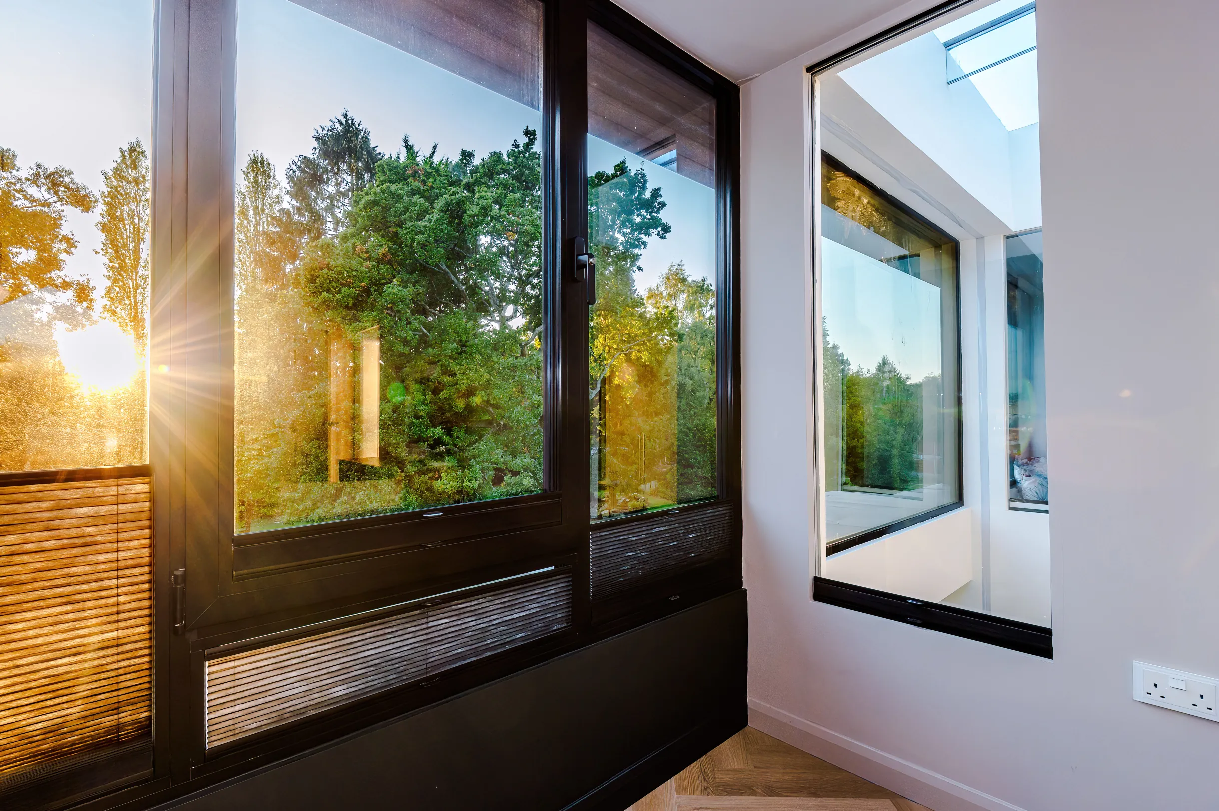 Loft room with view of the garden and across the loft stairwell