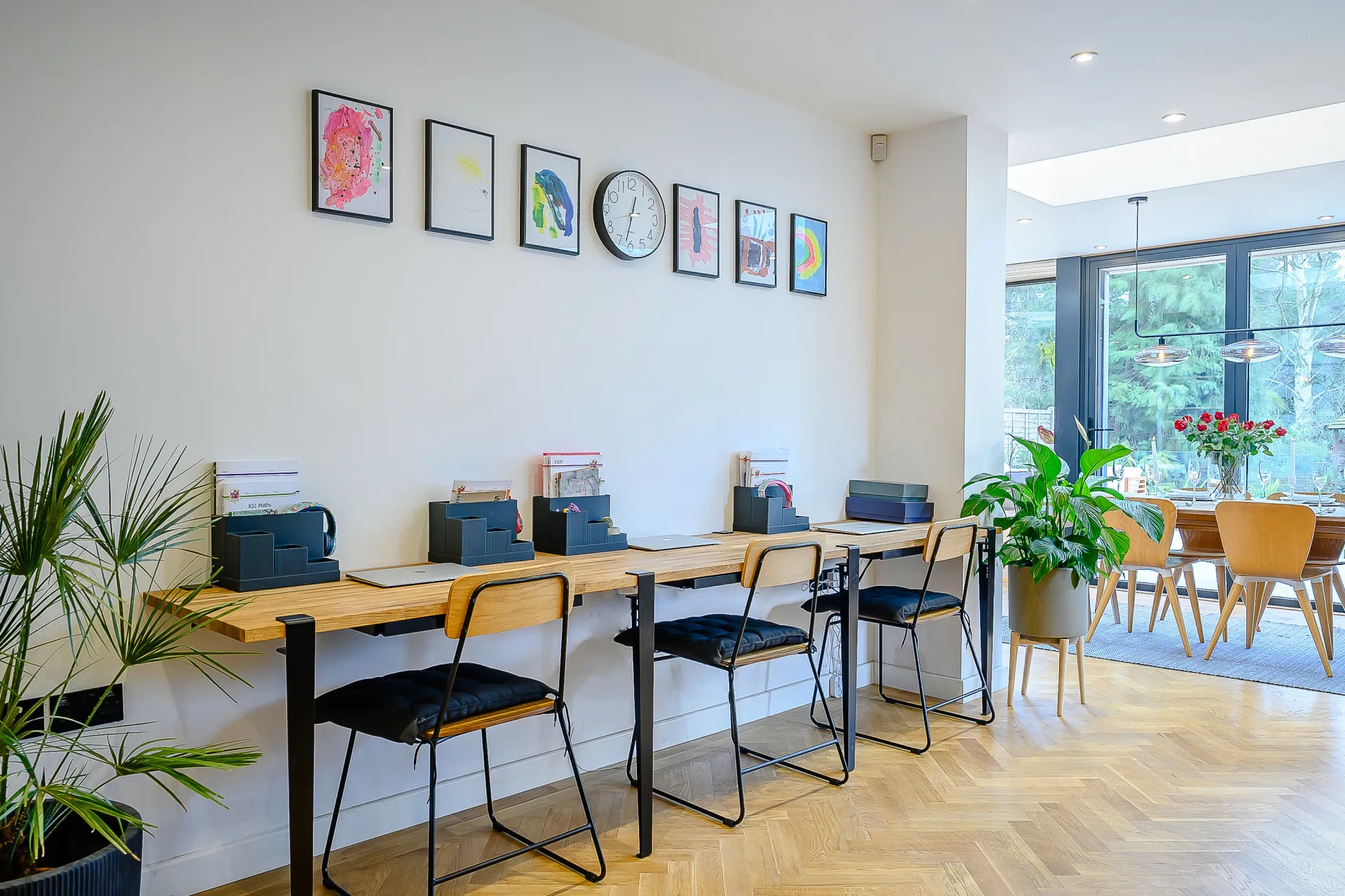 Study points within open plan space