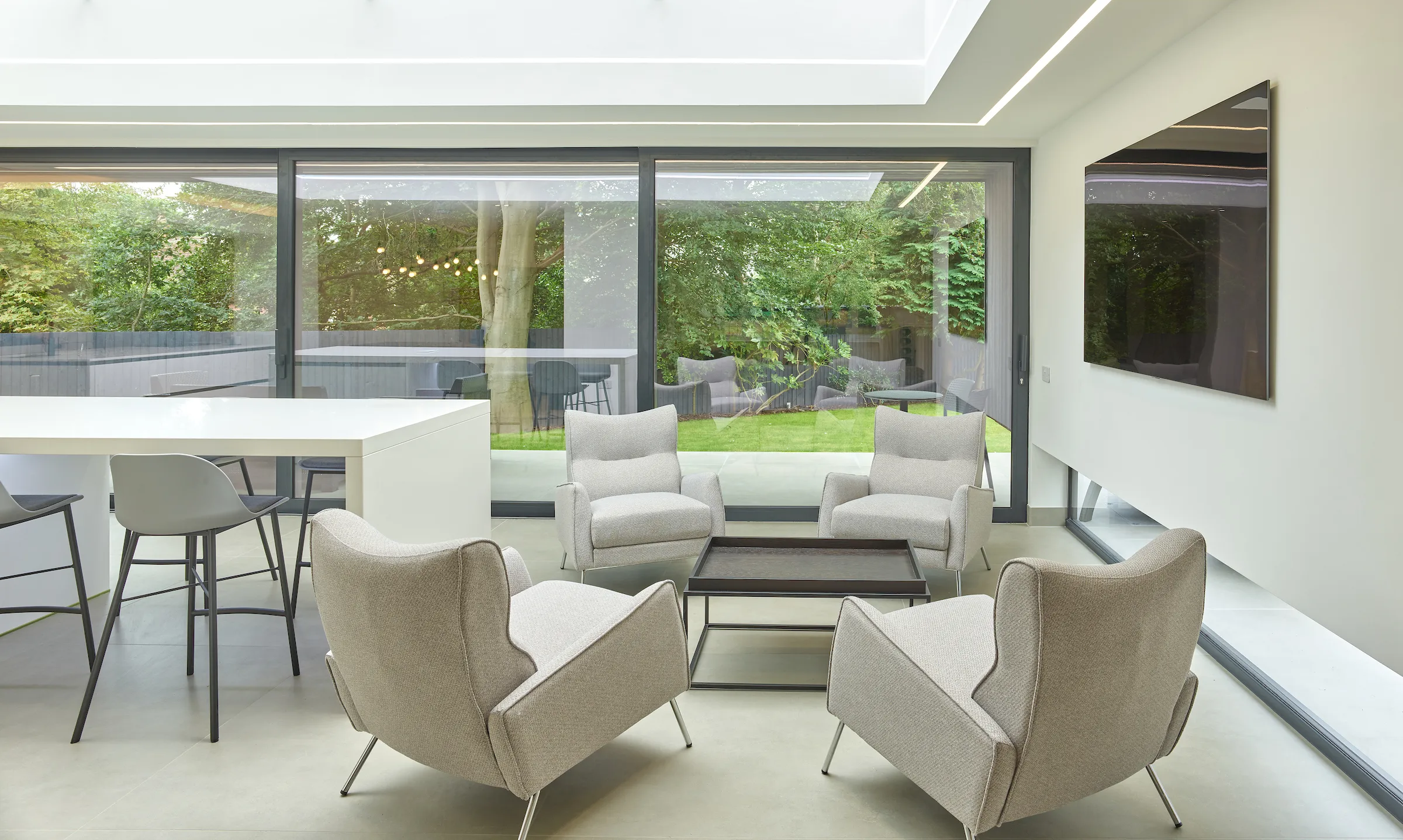 View of the ‘games’ lounge located next to the ‘social’ kitchen island.