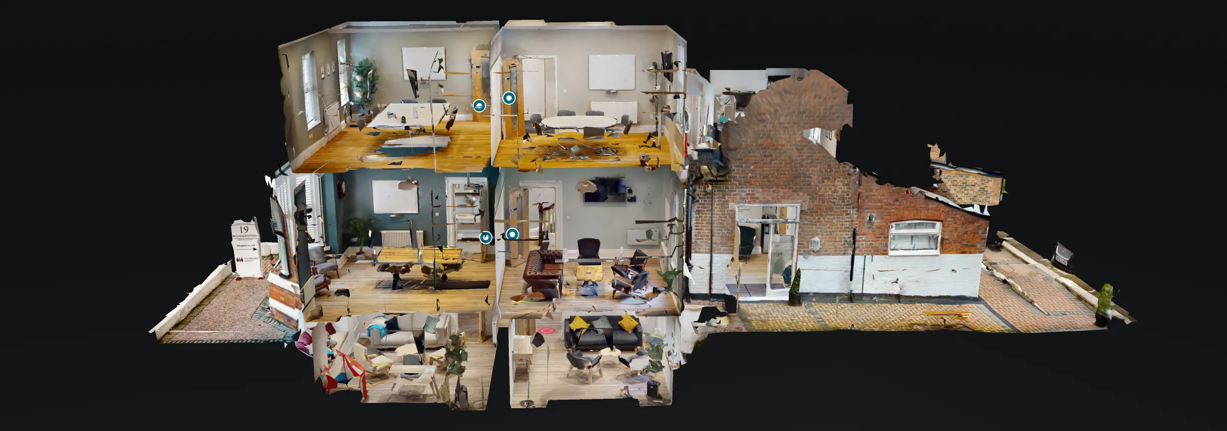 Photographic cross section of the premises.