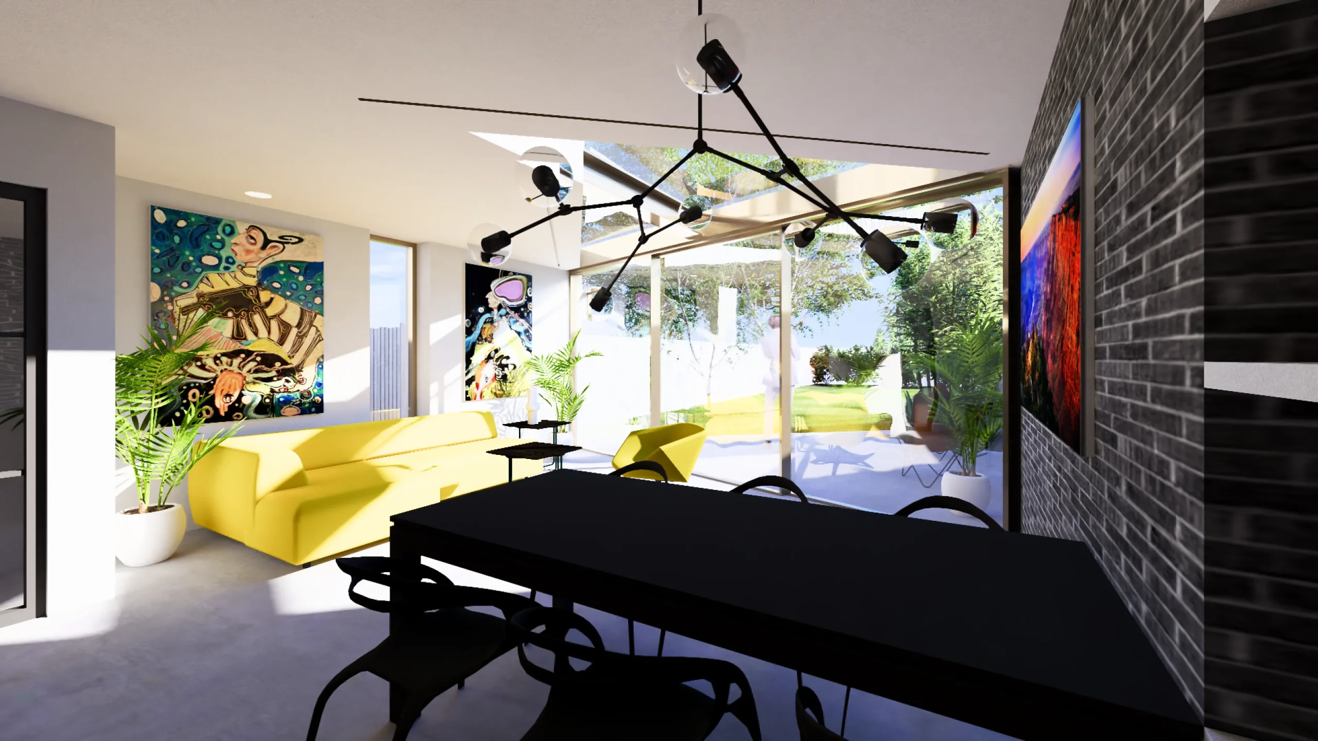 Visual showing integrated dining and lounge overlooking the rear garden